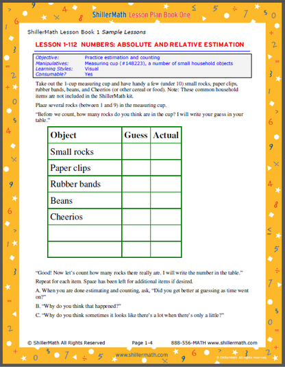 Math Lesson Book 1