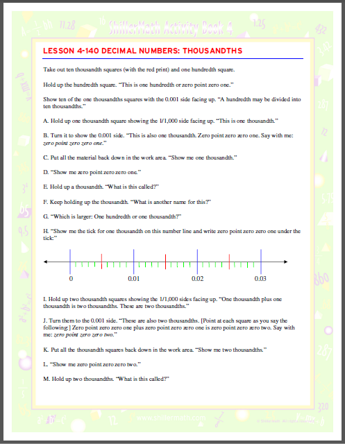 Math Lesson Book 4