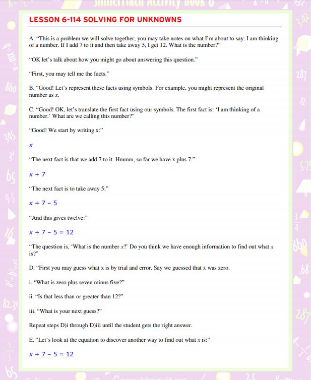 Math Lesson Book 6