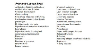 Fractions Lesson Book