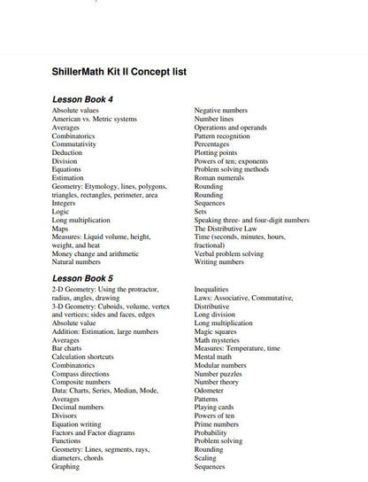 Math Kit II (G4 - Pre-Algebra)